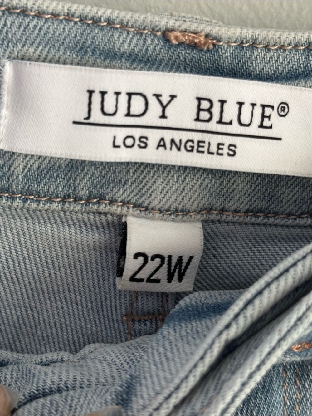 Judy Blue 22W NWT light wash flare denim jeans braided waistband - Picture 5 of 6